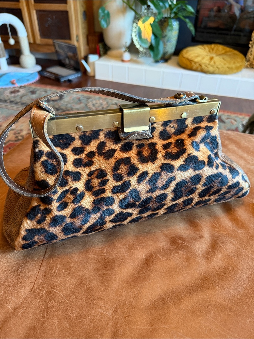 Patricia Nash Leopard Print Clutch in Brown and Black